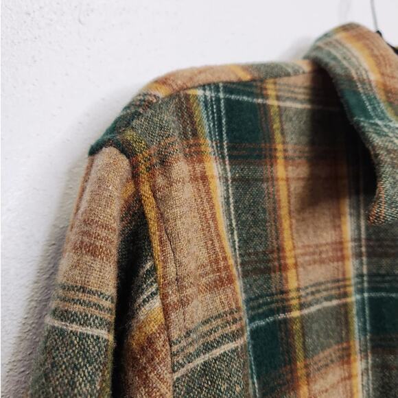 Vintage 70s Wool Button Shirt KMart Large Wool Blend Groovy Rockabilly - Picture 3 of 7